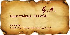 Gyurcsányi Alfréd névjegykártya